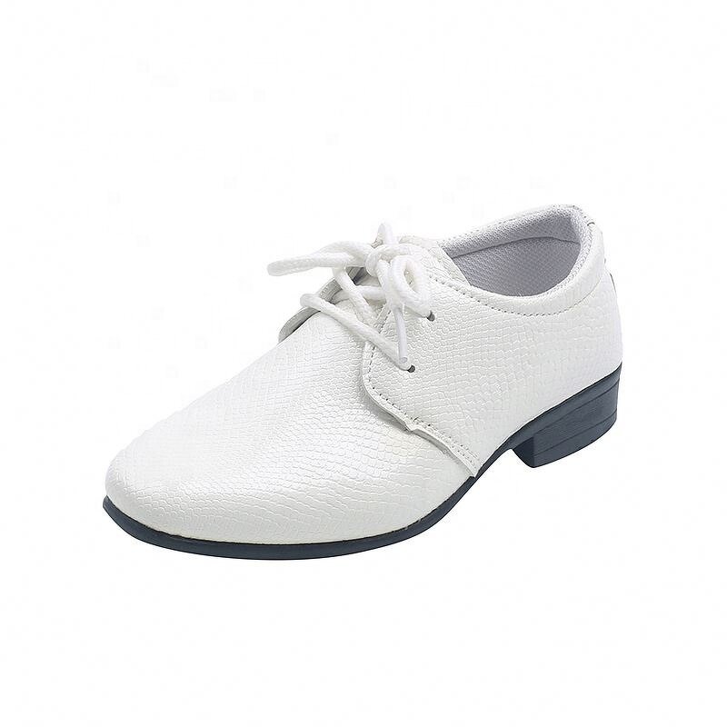 Boys' Performance Shoes Manufacturer - OEM 2025 Boys' Leather Spring British Style Lace up Children's Single Middle School