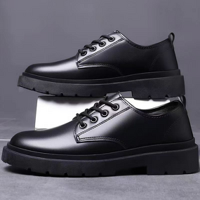 Dress Shoes Manufacturer - OEM Men's Casual Business Front Lace-Up Thick-Soled Black