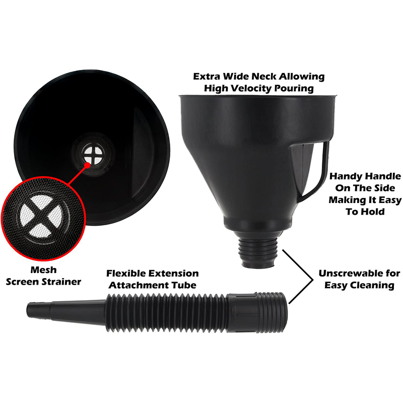 Kitchen Funnel Factory - OEM/ODM Multifunction Plastic Flexible Fuel Funnel Filter