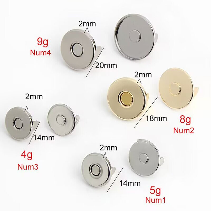 Magnetic Button Factory - OEM/ODM Professional 18mm 14mm10mm Round Metal Strong Press for Bags