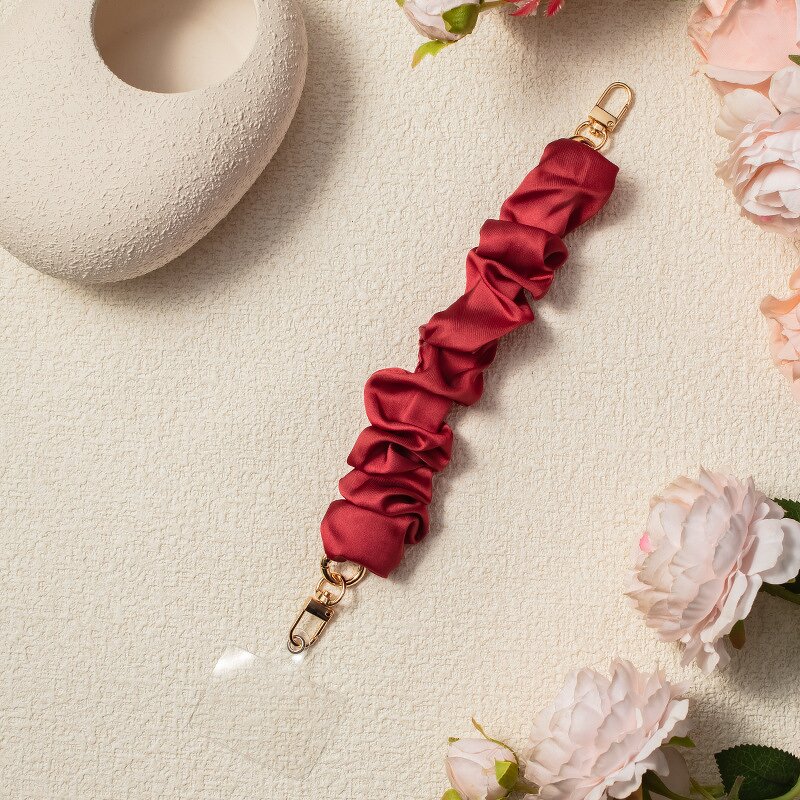 Mobile Phone Lanyard Factory - OEM/ODM Ins Style Short Woven Double Buckle Pearl Strap