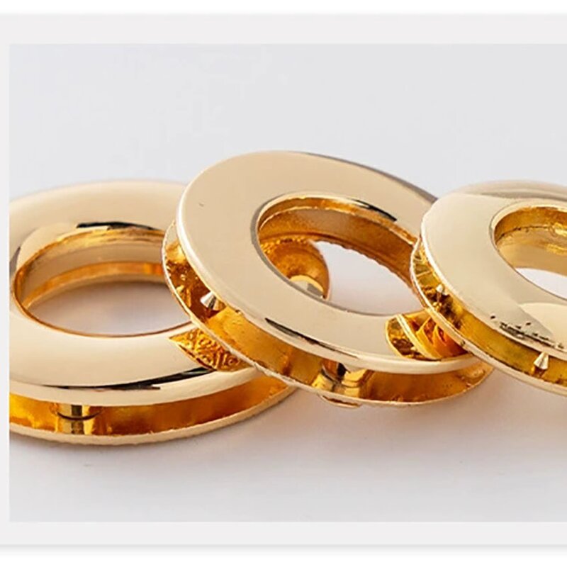Metal Grommets Manufacturer - OEM/ODM Custom 5-10mm Double Round Zinc Alloy Rainbow Gold Rings
