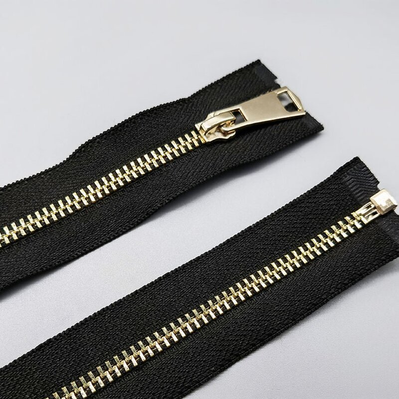 Metal Zipper Manufacturer - OEM/ODM Golden Open-end for Clothing Dress Bag Purse
