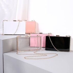 Acrylic Clutch Purse Factory - OEM/ODM Fashion Women Transparent Wedding Evening Bag Handbag