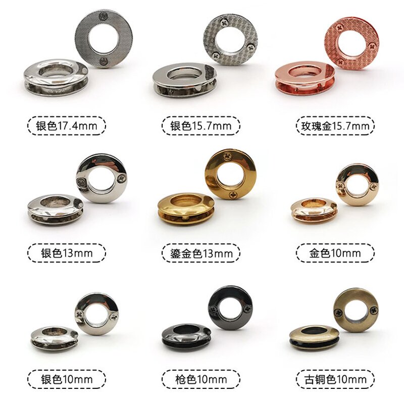 Metal Grommets Manufacturer - OEM/ODM Custom 5-10mm Double Round Zinc Alloy Rainbow Gold Rings