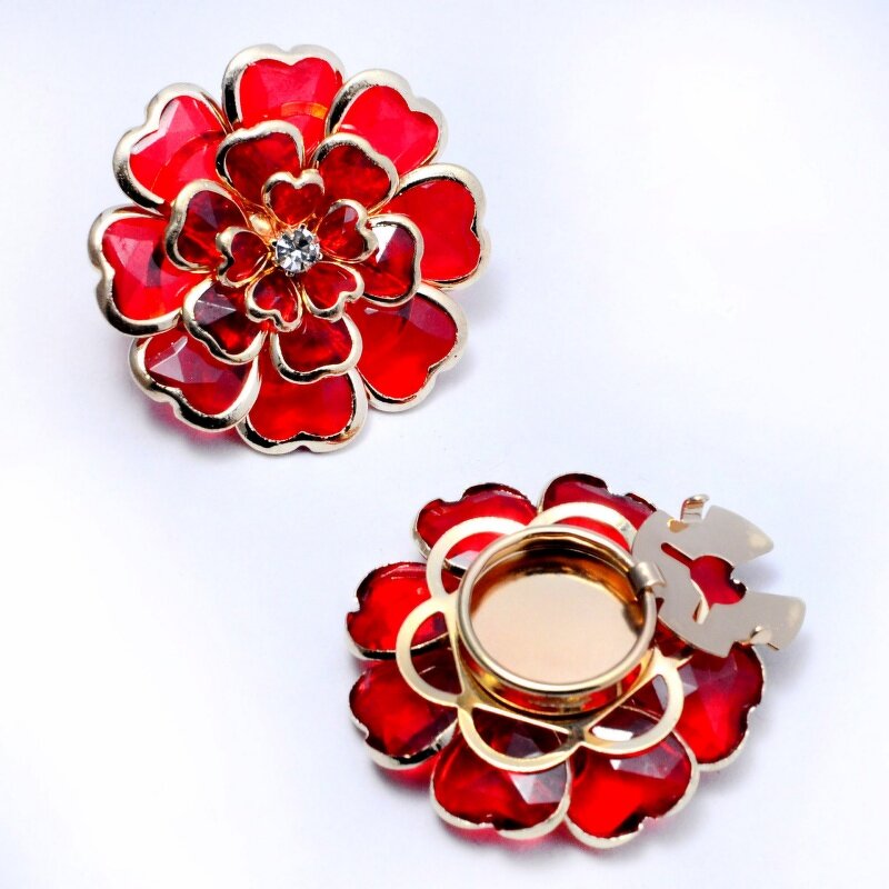 Metal Jewelry Button Covers Manufacturer - OEM/ODM Ready Stock Crystal Flower Heart Shape Wedding