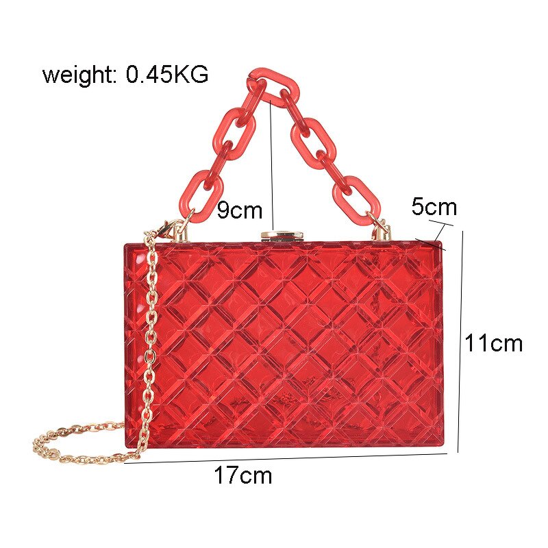 Acrylic Evening Clutch Factory - OEM/ODM Wholesale 2023 Ladies Transparent Chain Trendy Women's