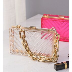 Acrylic Handbag Manufacturer - OEM/ODM Wholesale Ladies Transparent Trendy Crossbody Evening
