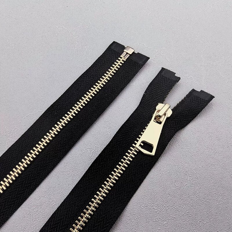 Metal Zipper Manufacturer - OEM/ODM Golden Open-end for Clothing Dress Bag Purse