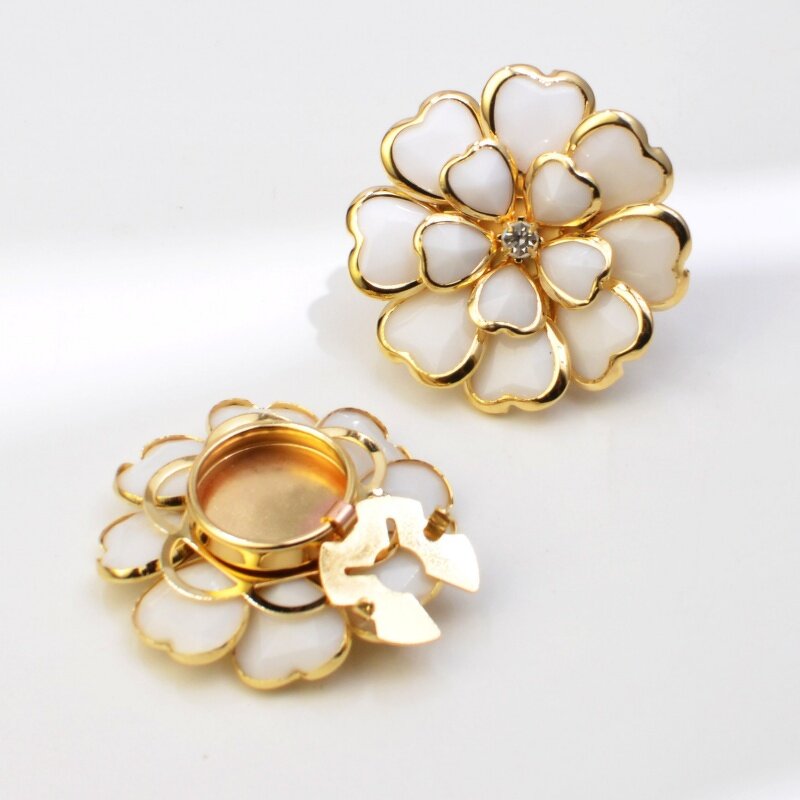 Metal Jewelry Button Covers Manufacturer - OEM/ODM Ready Stock Crystal Flower Heart Shape Wedding