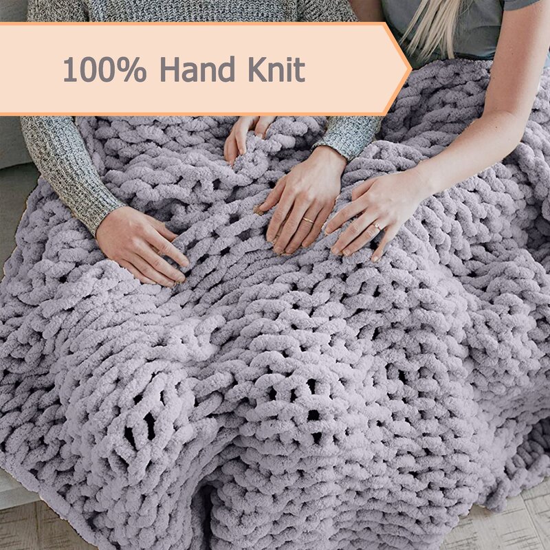 Knitted Blanket Supplier - Luxury Chunky Chenille Handmade Crochet