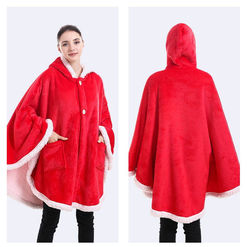 Wearable Blanket Factory - Fleece Solid Color Hooded Blanket Adult