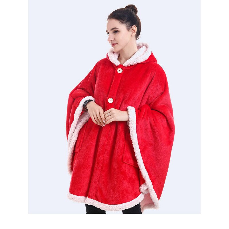 Wearable Blanket Factory - Fleece Solid Color Hooded Blanket Adult