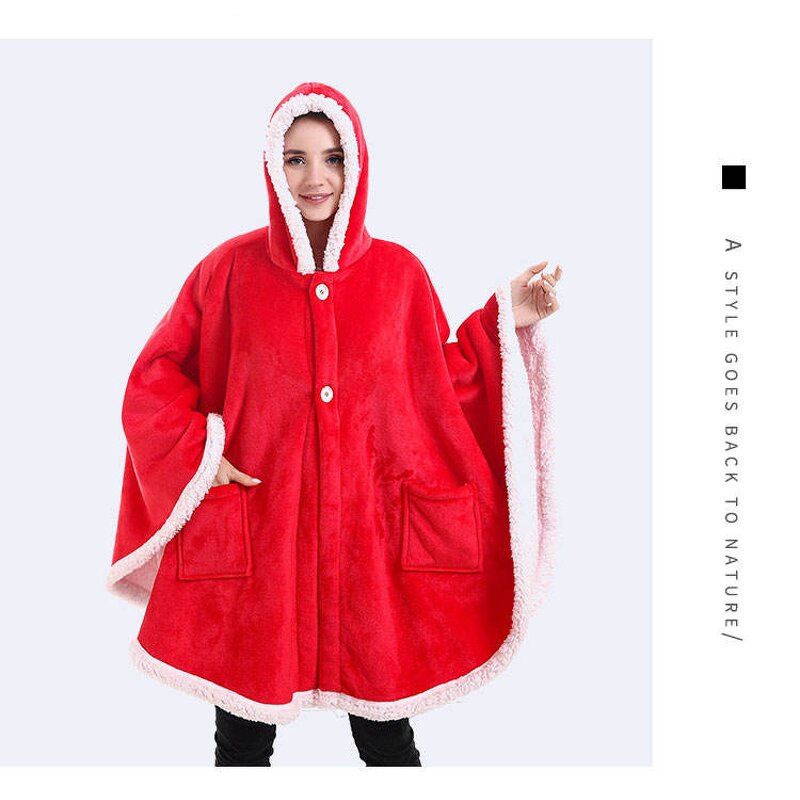 Wearable Blanket Factory - Fleece Solid Color Hooded Blanket Adult