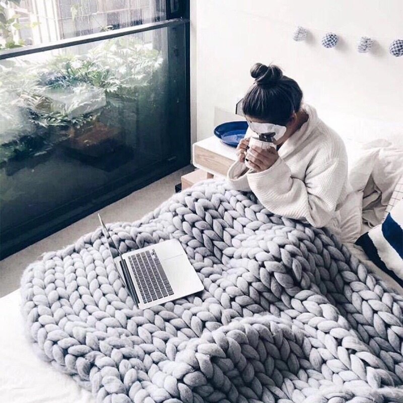 Chunky Knit Blanket Manufacturer - Handmade Cotton Weighted Throw