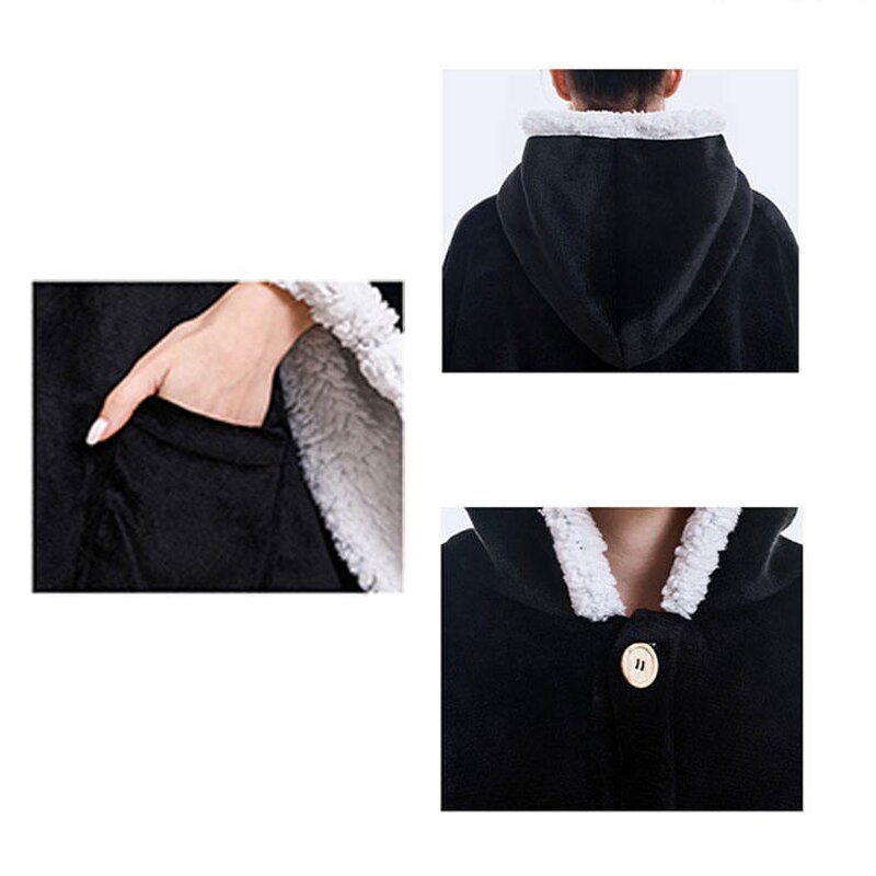 Wearable Blanket Factory - Fleece Solid Color Hooded Blanket Adult