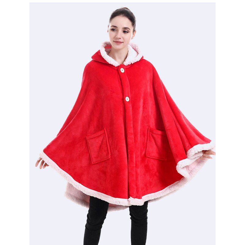 Wearable Blanket Factory - Fleece Solid Color Hooded Blanket Adult