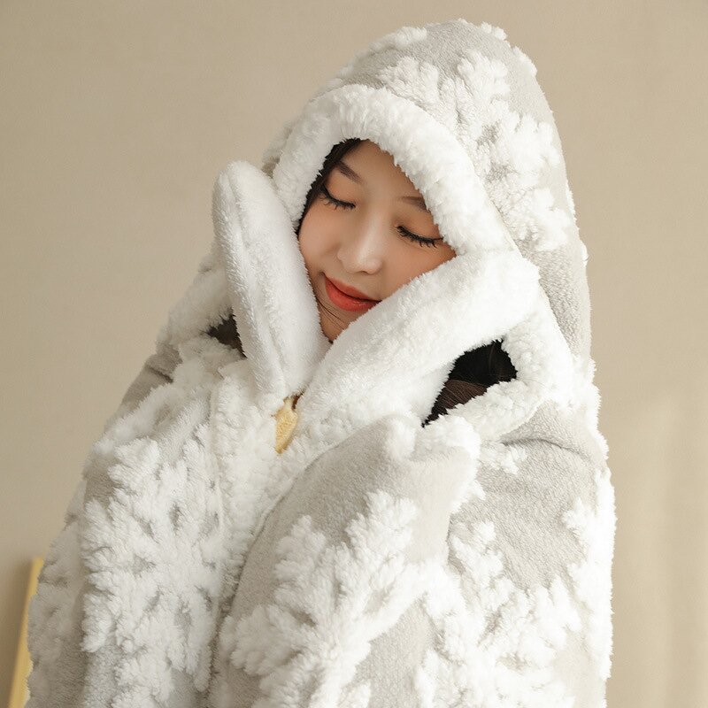 Hooded Blanket Manufacturer - Double Sided Flannel Animal Halloween