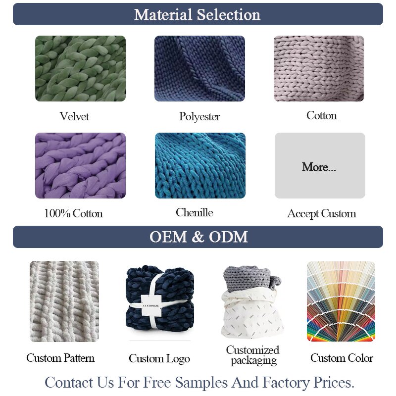 Weighted Blanket Supplier - Chenille Yarn Giant Knit for Insomnia