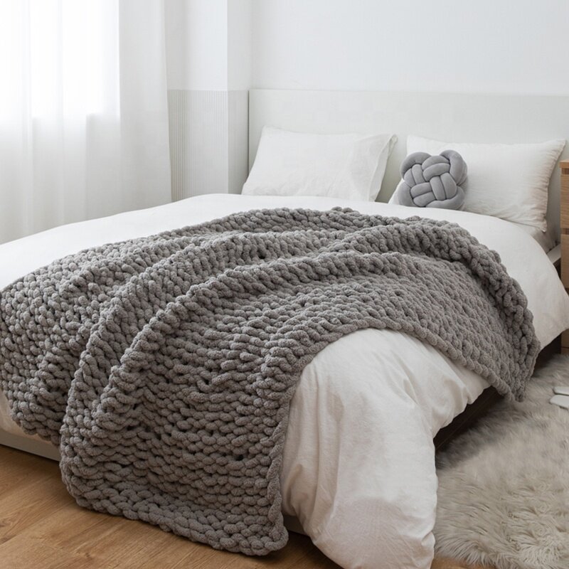 Chenille Blanket Manufacturer - Hypoallergenic Washable Hand Knitted