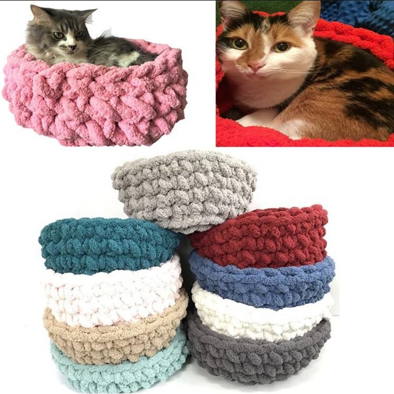 Pet Bed Manufacturer - Soft Chunky Chenille Yarn Knit Handmade