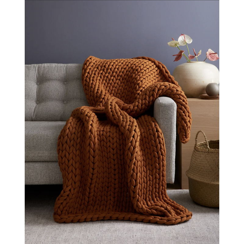 Chunky Knit Blanket Manufacturer - Handmade Cotton Weighted Throw