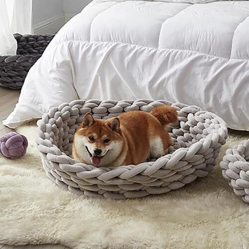 Pet Bed Factory - Handmade Warm Chunky Yarn Knit Cat Dog Bed