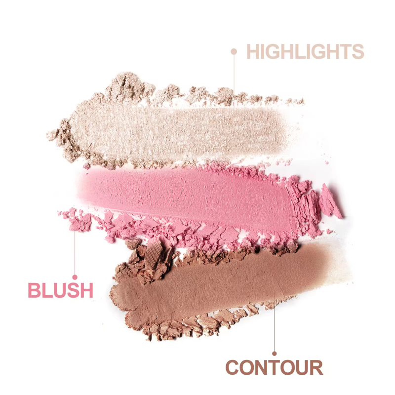 Makeup Palette Manufacturer - Bulk 3in1 Blush Highlighter Contour