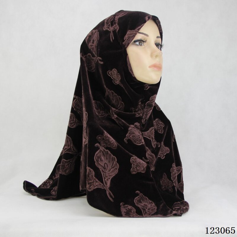 Muslim Scarves Factory - OEM/ODM 2022 Latest Design Winter Golden Velvet Embossed Warm