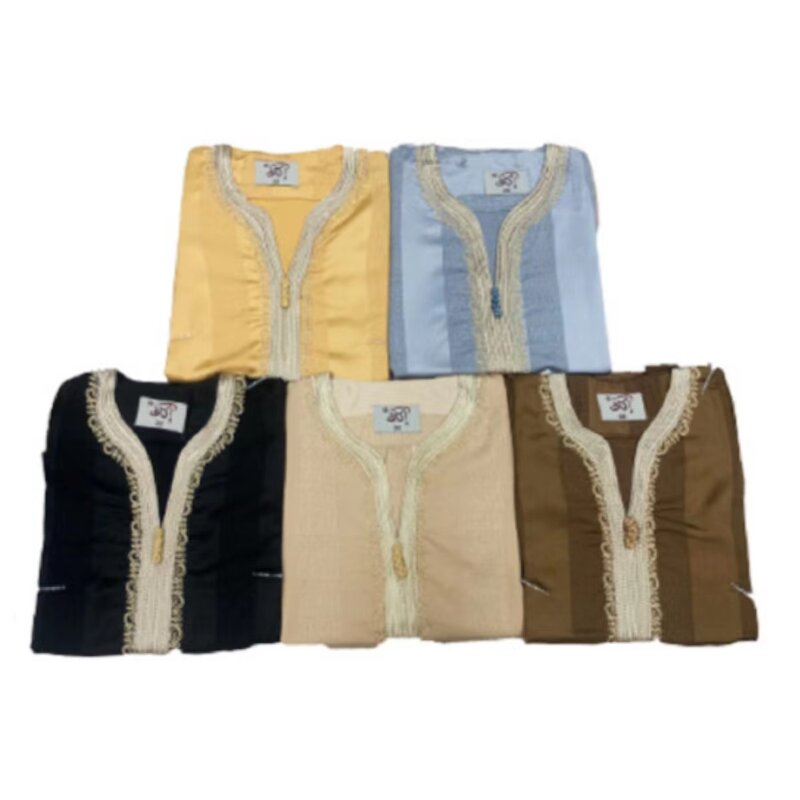 Boy's Robe Factory - OEM/ODM 2023 Latest Style Striped Design V-neck Arabic Prayer