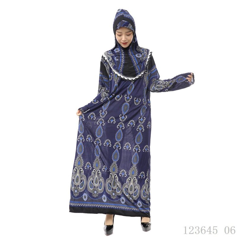 Muslim Women's Dress Factory - OEM/ODM 2022 New Design Colorful Traditional Scarf Robe Two Pieces
