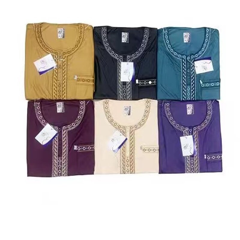 Embroidered Arabic Robe Factory - OEM/ODM Fashion High Quality Dubai Thobe Short Sleeve