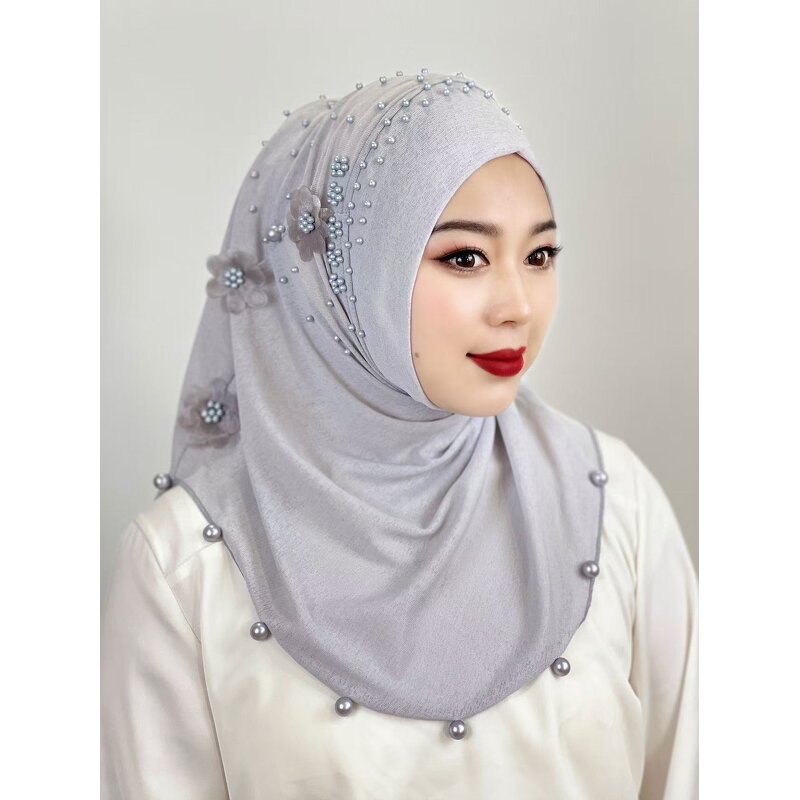 Hijab Cap Factory - OEM/ODM Wholesale Ready Stock Malay Style Beaded Embroidered
