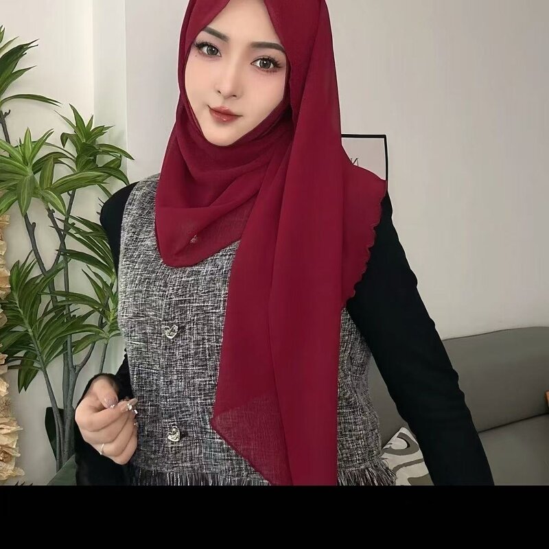 Milk Silk Hijab Factory - OEM/ODM Soft Breathable Patchwork Design Headscarf Wrap