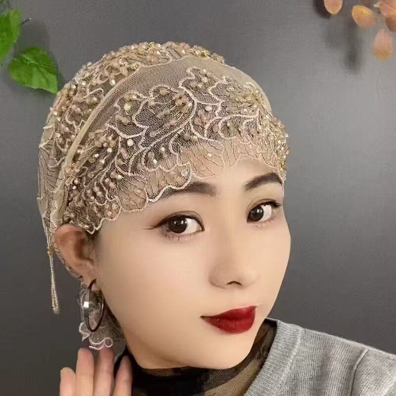 Hijab Cap Manufacturer - OEM/ODM Exquisite Turkish Fish Tail Tassel Intricate Embroidery