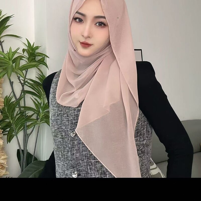 Milk Silk Hijab Factory - OEM/ODM Soft Breathable Patchwork Design Headscarf Wrap