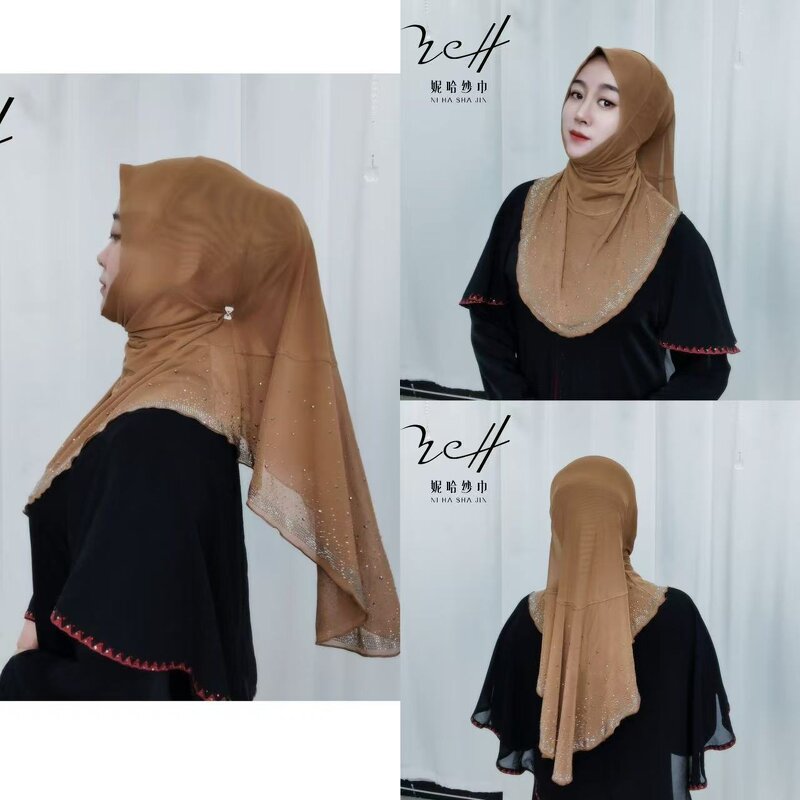 Muslim Hijab Factory - OEM/ODM Factory Direct Supply Fashion Embroidered Rhinestone Cap