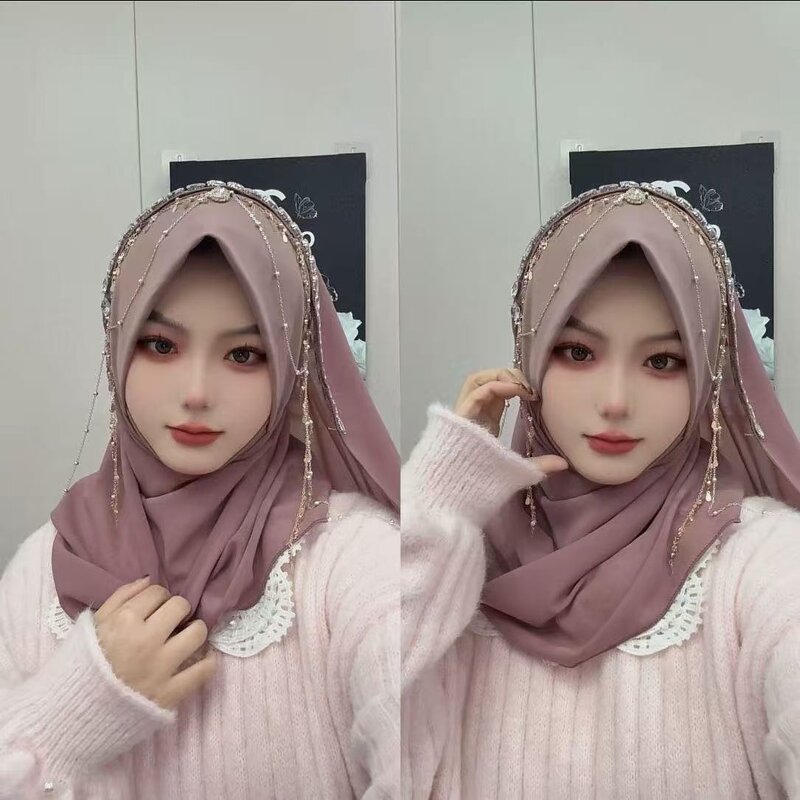 Hijab Scarf Manufacturer - OEM/ODM New Butterfly Fringe Crystal Muslim Women