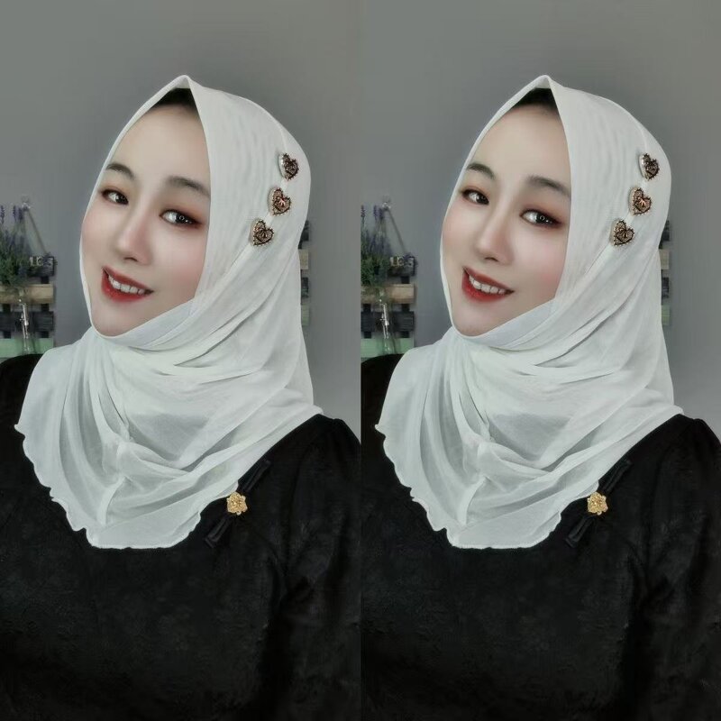 Muslim Hijab Scarf Manufacturer - OEM/ODM New Design with Heart Mesh Soft Brim
