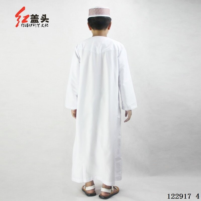 Muslim Boys' Robe Factory - OEM/ODM Dropshipping Spot Wholesale OEM 1-15 Years White Polyester
