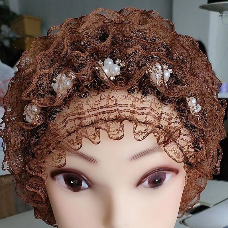 Lace Flower Pearl Hat Factory - OEM/ODM 2022 New Design Hui White Hair Covered Baotou