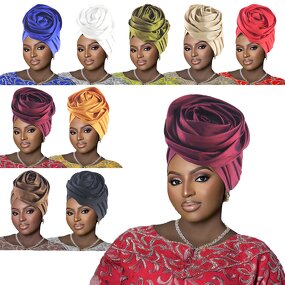 Ethnic Women's Turban Factory - OEM/ODM Polyester Hair Accessory for Ladies Party African Style