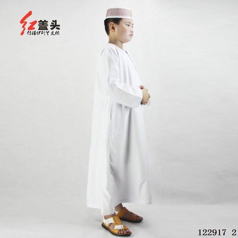 Muslim Boys' Robe Factory - OEM/ODM Dropshipping Spot Wholesale OEM 1-15 Years White Polyester
