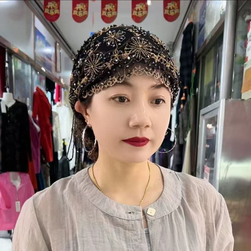 Hijab Cap Manufacturer - OEM/ODM 2025 New Islamic Embroidered Tassel Handmade