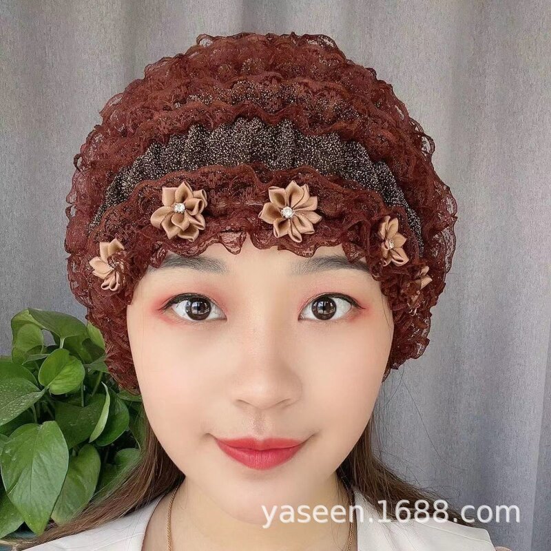Muslim Head Scarf Hat Factory - OEM/ODM 2022 New Design European and American Baotou Flower Lace