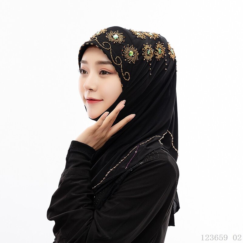 Muslim Headscarf Factory - OEM/ODM Dropshipping Spot Wholesale OEM Handmade Beaded Costumes