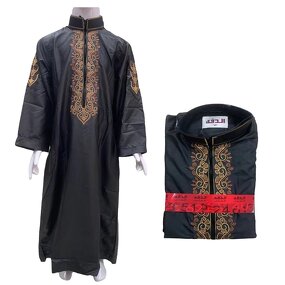 Children's Robe Factory - OEM/ODM Formal Demure Embroidered Muslim Prayer Robe Black