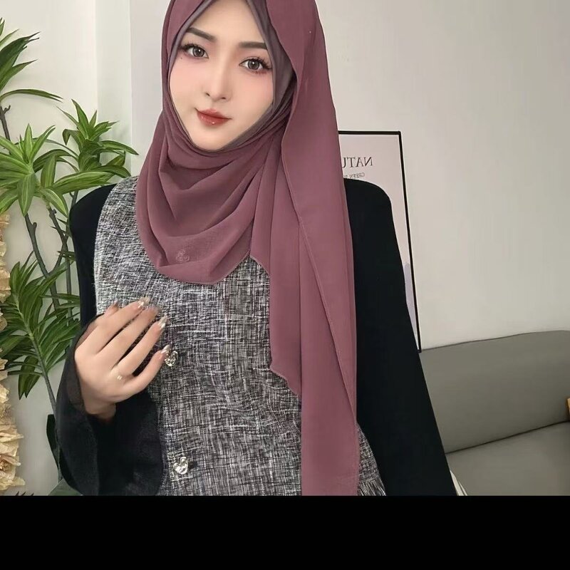 Milk Silk Hijab Factory - OEM/ODM Soft Breathable Patchwork Design Headscarf Wrap