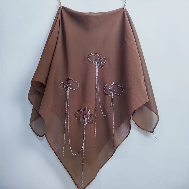 Hijab Scarf Manufacturer - OEM/ODM Factory Direct Supply New Pearl Chiffon with Heart Tassel