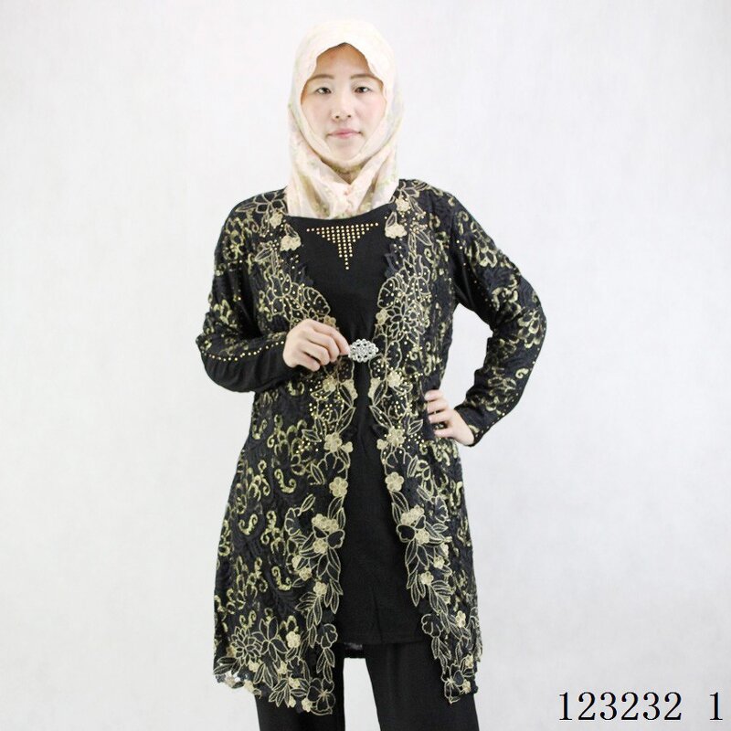 Muslim Women's Dress Factory - OEM/ODM 2022 New Long Sleeve Elastic Crystal Cotton Embroidered